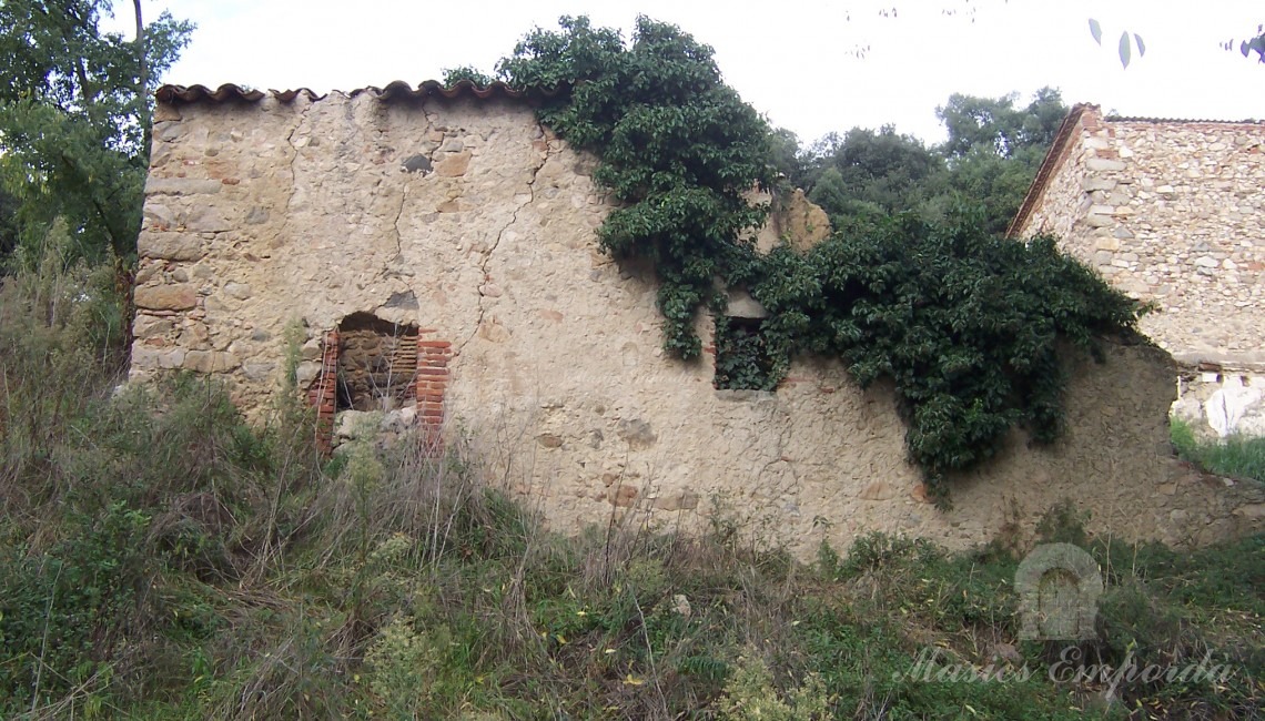 Pared trasera de la masia