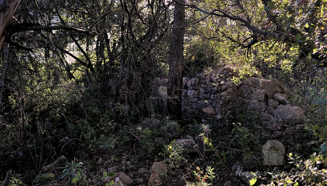 Detalls de les parets d'un dels annexos a la masia