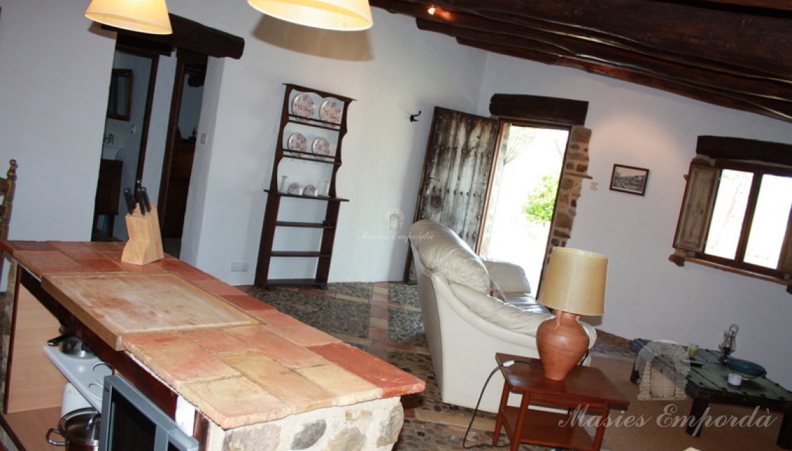 Salón de la casa de invitados con cocina americana Salón de la casa de invitados con cocina americana