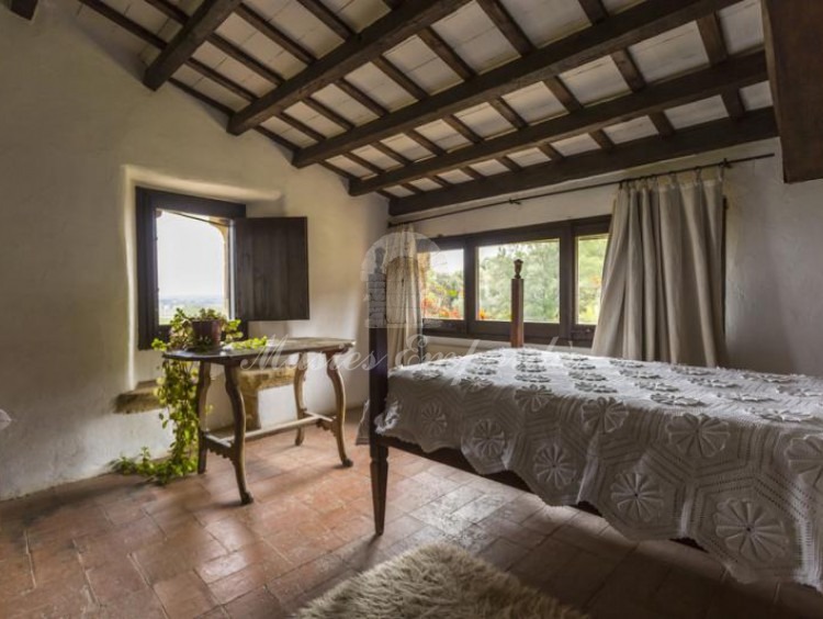 Habitación doble de la planta con vistas al jardín y los campos de la propiedad 