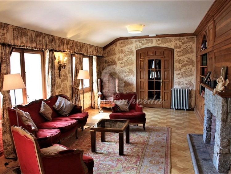 Salón de estar con chimenea